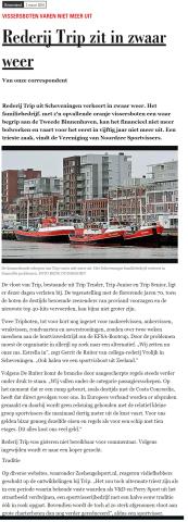 20160303_Telegraaf_Rederij Trip zit in zwaar weer.jpg
