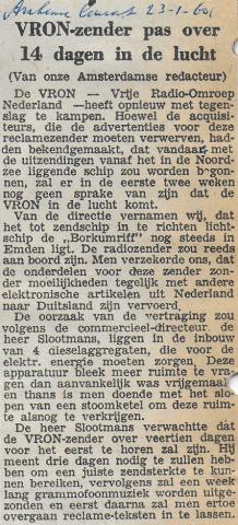 19600123 Arnhemsche courant  VRON zender pas over 14 dagen in de lucht.jpg