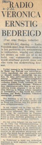 19620710 Parool Radio Veronica ernstig bedreigd.jpg